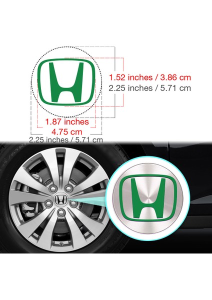 Honda Civic Accord Crv Vtec Si Için Jant Logosu Iç ve Dış Sticker Set Jant Kapak Çapı: 2.25 Inch fiyatları