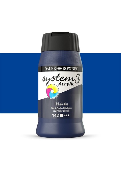 System 3 Akrilik Boya 500ML 142 Phthalo Blue