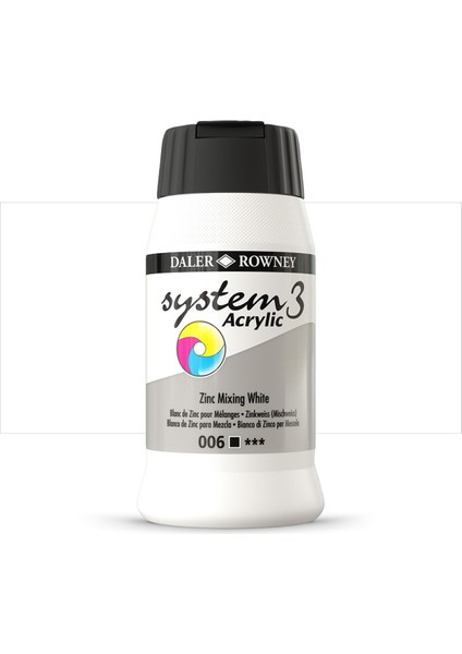 System 3 Akrilik Boya 500ML 006 Zinc Mix White