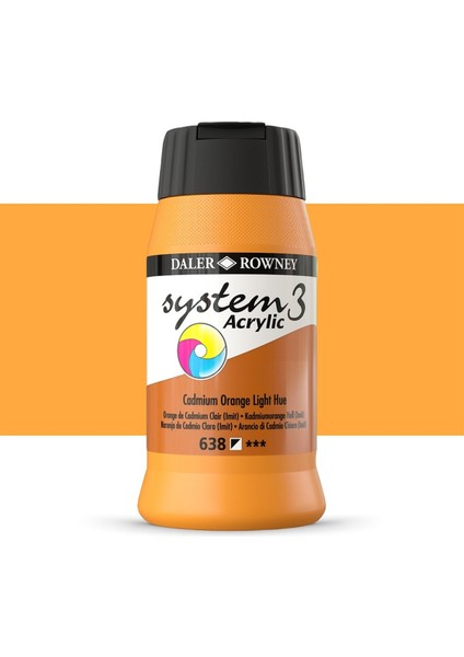 System 3 Akrilik Boya 500ML 638 Cadmium Orange Light Hue
