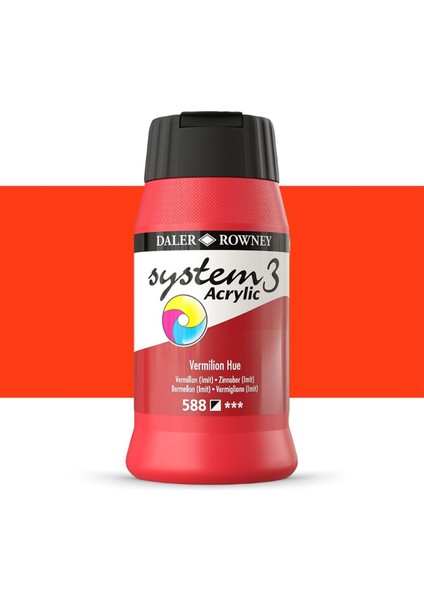System 3 Akrilik Boya 500ML 588 Vermilion Hue