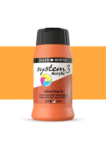System 3 Akrilik Boya 500ML 619 Cadmium Orange Hue