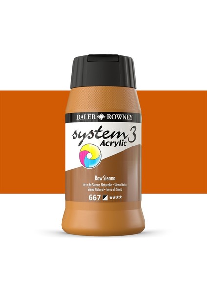 System 3 Akrilik Boya 500ML 667 Raw Sienna