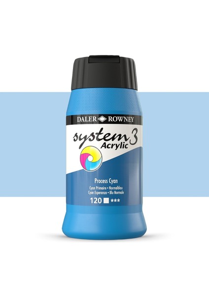 System 3 Akrilik Boya 500ML 120 Process Cyan