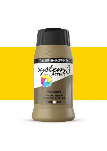 System 3 Akrilik Boya 500ML 708 Pale Gold Imit