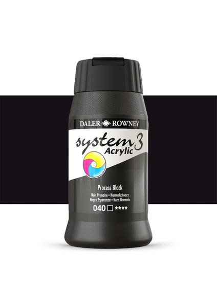 System 3 Akrilik Boya 500ML 040 Process Black