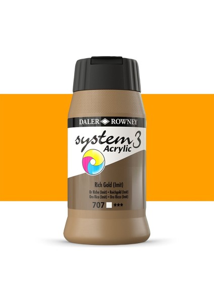 System 3 Akrilik Boya 500ML 707 Rich Gold Imit