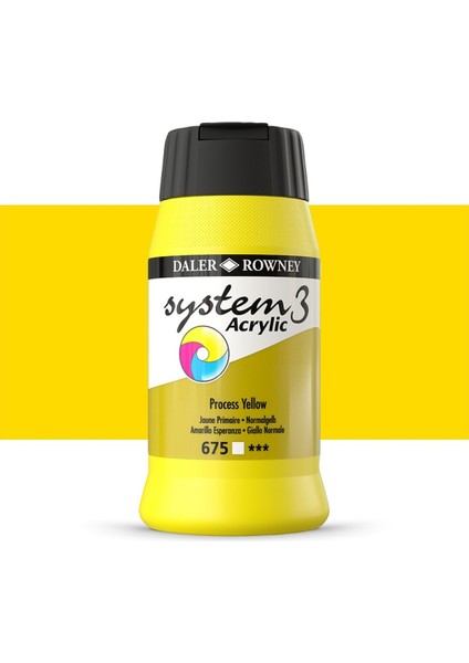 System 3 Akrilik Boya 500ML 675 Process Yellow