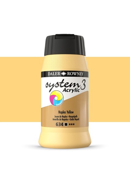 System 3 Akrilik Boya 500ML 634 Naples Yellow