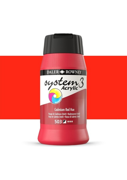System 3 Akrilik Boya 500ML 503 Cadmium Red Hue