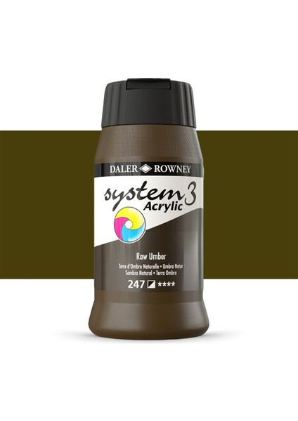 System 3 Akrilik Boya 500ML 247 Raw Umber