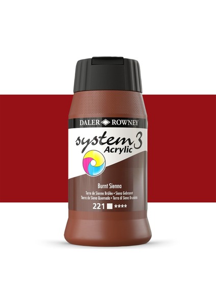 System 3 Akrilik Boya 500ML 221 Burnt Sienna