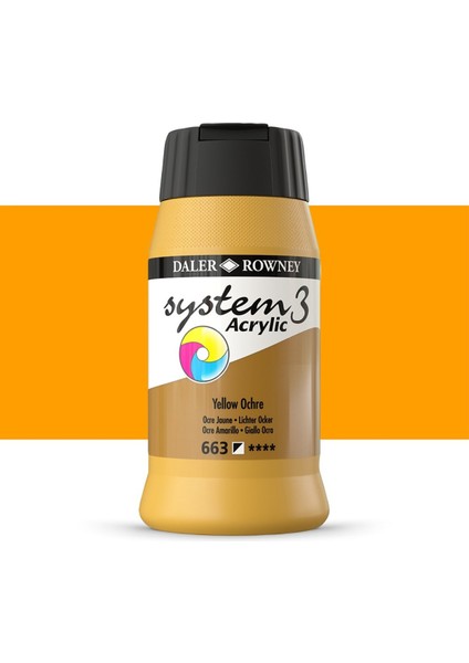 System 3 Akrilik Boya 500ML 663 Yellow Ochre