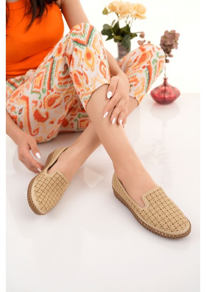 Ortopedik Ped Lazerli Krem Kadın Ayakkabı modelleri