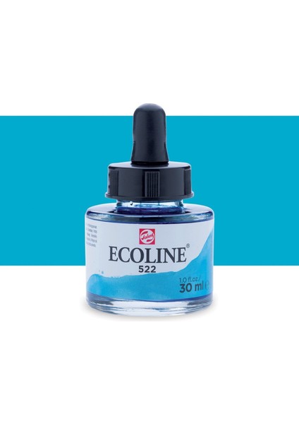 Ecoline Sıvı Suluboya Mürekkep 30ML Turquoise Blue 522