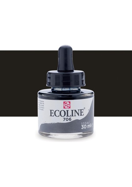 Ecoline Sıvı Suluboya Mürekkep 30ML Deep Grey 706