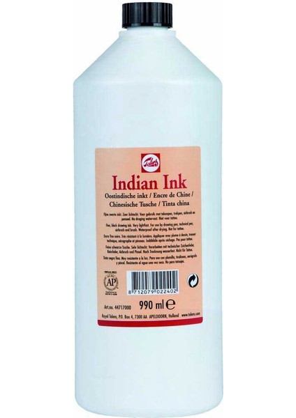 Indian Ink Çini Mürekkebi Siyah 990ML