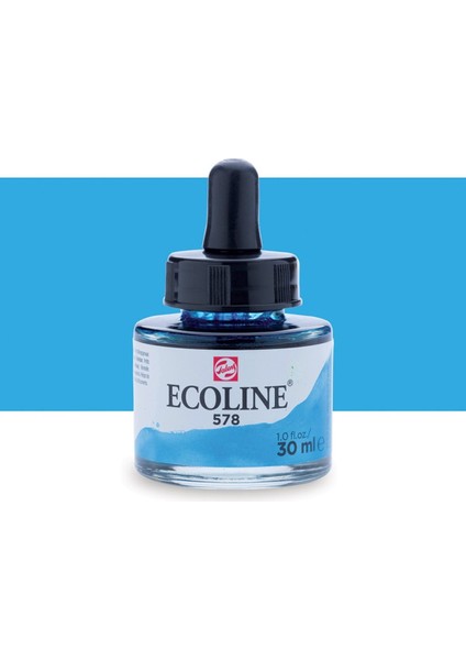 Ecoline Sıvı Suluboya Mürekkep 30ML Sky Blue (Cyan) 578