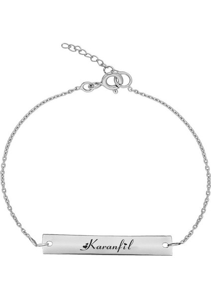 Karanfil Ismi 925 Gümüş Plaka Bileklik -Damono fiyatları