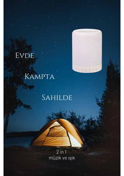 CL-671 Şarjlı Dokunmatik Gece Lambalı Bluetooth Hoparlör