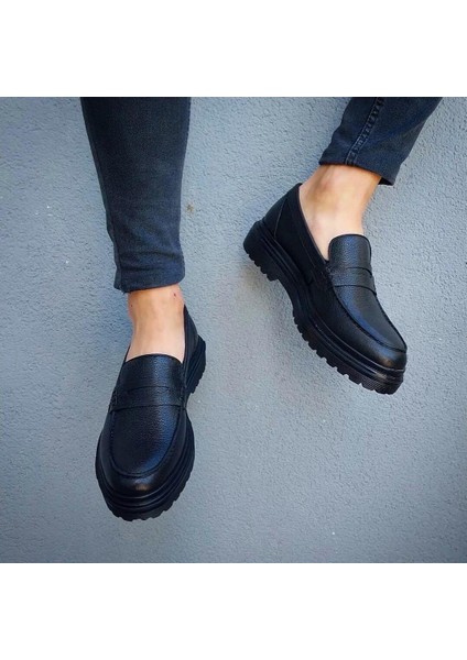 Yeni Sezon Hakiki Deri Siyah Günlük Erkek Ayakkabı modelleri
