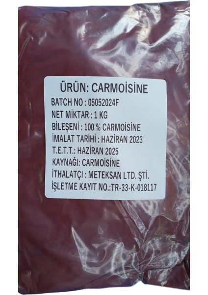 Carmoisine Vişne Kırmızı Toz Gıda Boyası 1 kg