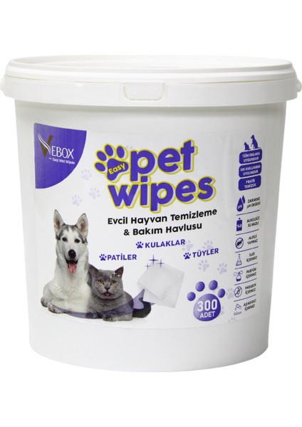 Easy Pet Wipes Islak Kova Mendil 300 Adet