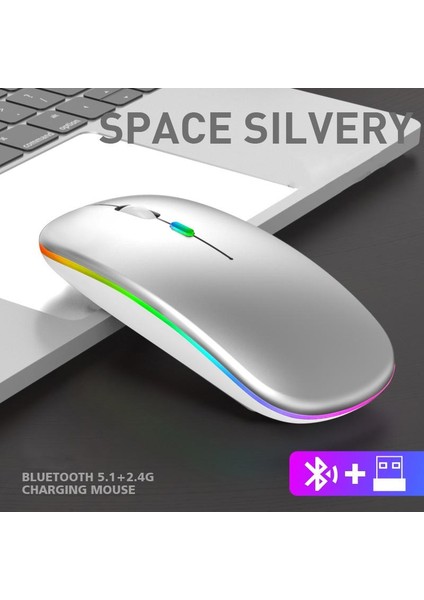 BN28 Kablosuz Wireless Mouse Sessiz Tık Rgb Aydınlatmalı Şarj Edilebilir