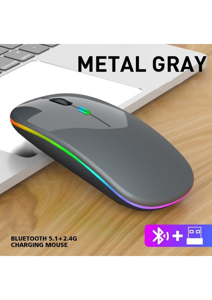 BN28 Kablosuz Wireless Mouse Sessiz Tık Rgb Aydınlatmalı Şarj Edilebilir