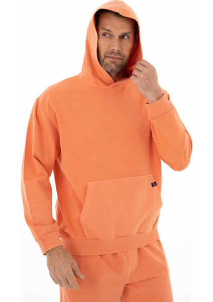 Erkek Oversize 2 İplik Kanguru Cepli Kapşonlu Sweatshirt Y25254376601