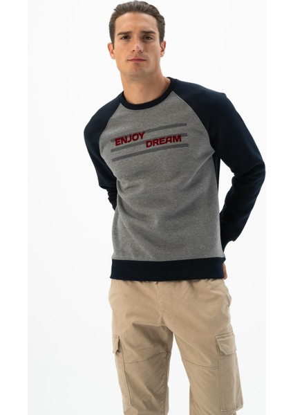 Erkek Büyük Beden Bisiklet Yaka Sweatshirt K24124884401 modelleri