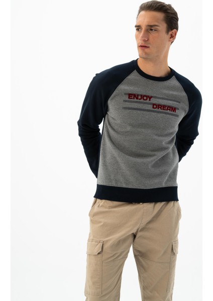 Erkek Büyük Beden Bisiklet Yaka Sweatshirt K24124884401 fırsatları