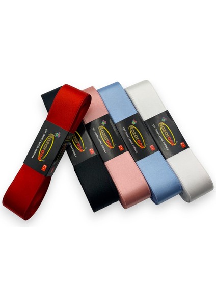 Saten Kurdele Seti 3CM/10MT 5 Adet (Set 1)