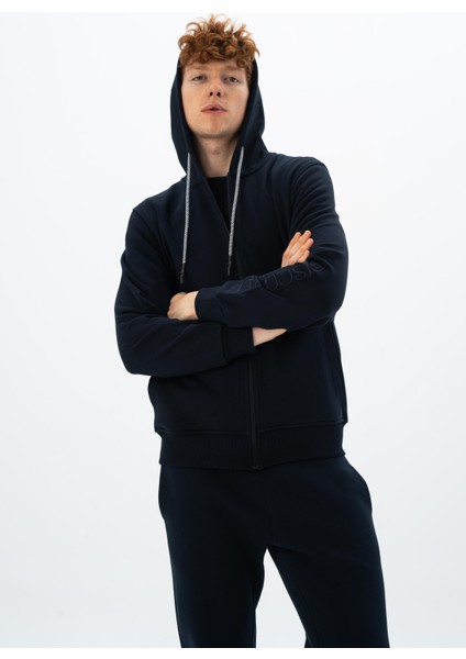 Erkek Regular Fit Fermuarlı Kapüşonlu Sweatshirt K26324923501
