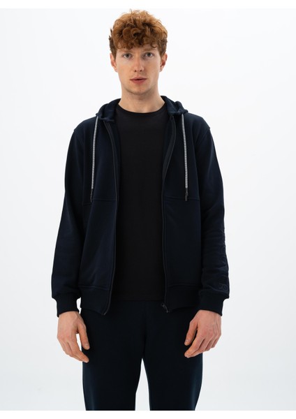 Erkek Regular Fit Fermuarlı Kapüşonlu Sweatshirt K26324923501