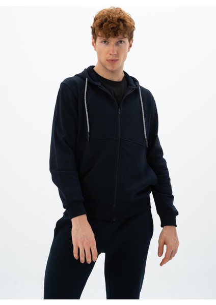 Erkek Regular Fit Fermuarlı Kapüşonlu Sweatshirt K26324923501