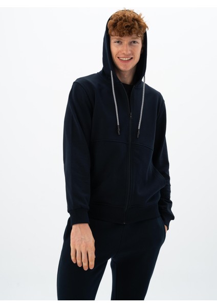 Erkek Regular Fit Fermuarlı Kapüşonlu Sweatshirt K26324923501