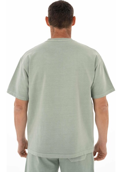 Erkek Oversize Kısa Kollu Bisiklet Yaka Sweatshirt Y25344376401