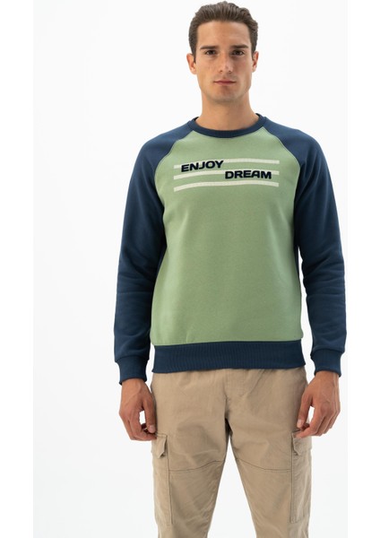 Erkek Büyük Beden Bisiklet Yaka Sweatshirt K24124884401