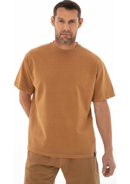 Erkek Oversize Kısa Kollu Bisiklet Yaka Sweatshirt Y25344376401