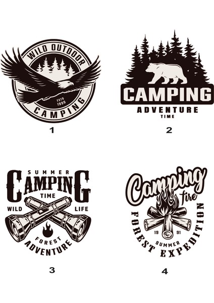 Camping Oto Sticker Set