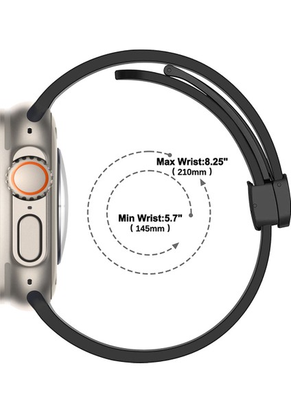 Apple Watch Series 3 4 5 44MM Armband Kordon Ayalanabilir Mıknatıslı Mat Silikon KRD84 Siyah