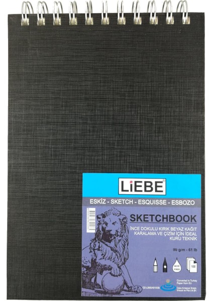 Liebe Spiralli Eskiz Defteri A5 90GR 100 Yaprak