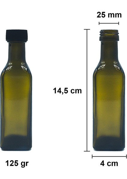 100 cc Yeşil Maraska Sızdırmaz Siyah Kapaklı 100 ml Köşeli Cam Şişe 6 Adet fiyatları