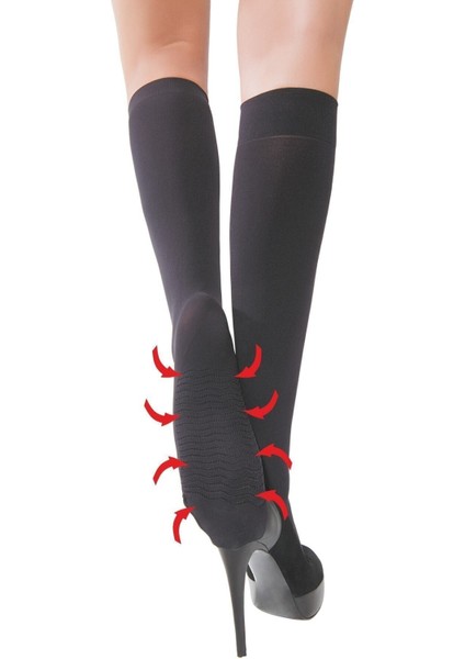 Kadın Siyah Masaj Özellikli Dizaltı Çorap