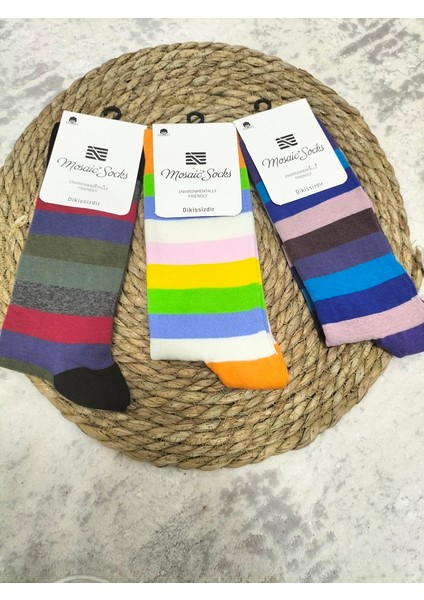 3 Adet Mosaic Happy Socks Dikişsiz Kokulu Environmentally Friendly Üstün Kalite Soket Çorap