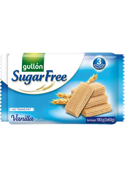 Şekersiz Vanilya Kremalı Gofret (3x60gr) 180 gr