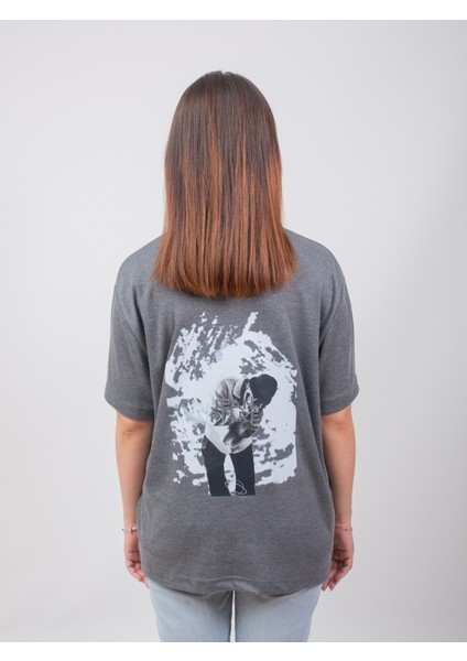 Jean Piaré Oversized Tee JPSW2023 Antrasit T-Shirt modelleri