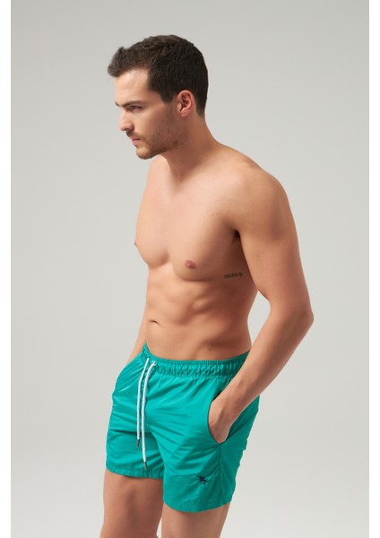 Regular Fit Yeşil Düz Şort Mayo 0HC62AP10100M