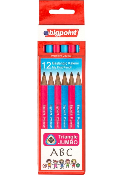 Üçgen Jumbo Başlangıç Kurşun Kalemi 12'li Set